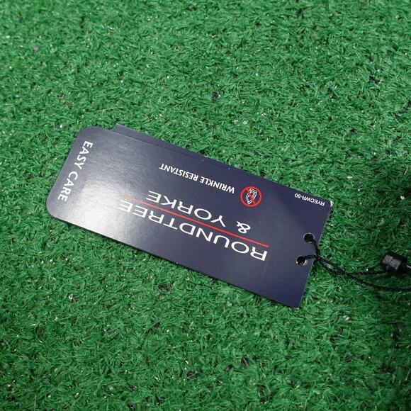 Roundtree & Yorke Pants Mens 40x30 Navy Blue Flat Front Expander Easy Care - Picture 4 of 10